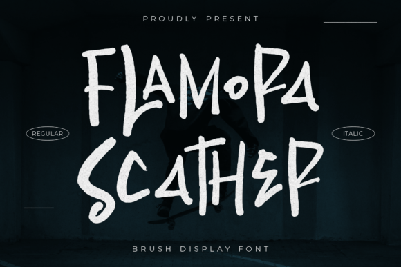 Flamora Scather: An Editorial Brush Display Font